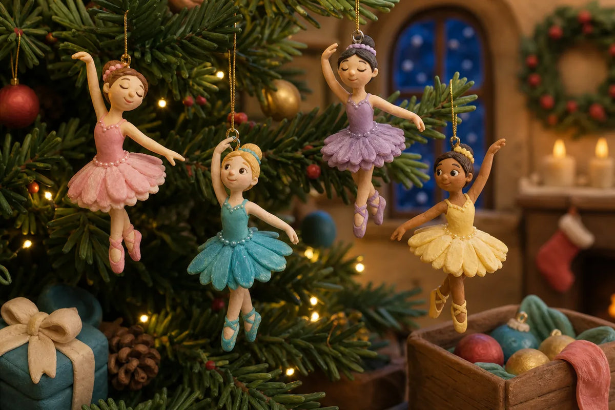 Editorial illustration illustrating Best Ballerina Christmas Ornaments: 4 Colorful Picks