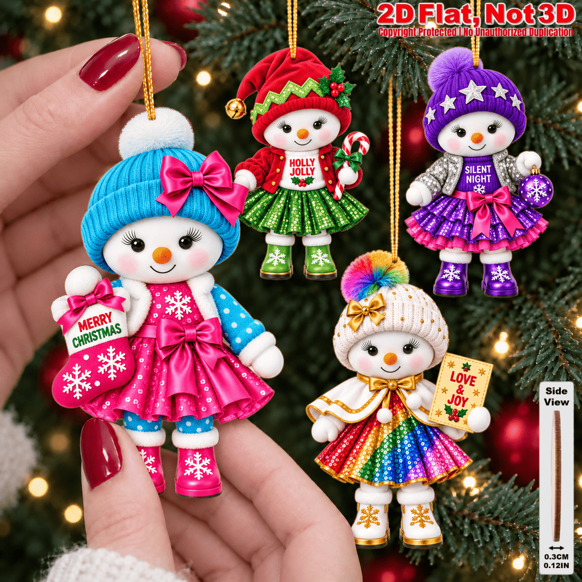 2D Flat 18Pcs Festive Christmas Greetings Quotes Snowman Christmas Wooden Ornaments, Colorful Snowman, Vibrant Xmas Hanging Tree Toppers, Xmas Tree, Wall, Window, Door, Mantel, Porch Decor & Holiday Gift