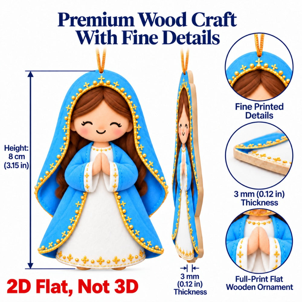 2D Flat 12Pcs Ornate Felt-Style Nativity Character Wooden Ornaments, Gorgeous Holy Birth Figures Hanging Tree Toppers, Xmas Tree, Wall, Window, Door, Mantel, Porch Decor & Holiday Gift