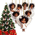 AdornJoy - Gorgeous Angel – Graceful 3mm Wooden Christmas Ornament, 2D Flat Angel Tree Decoration, 15 Piece Sets