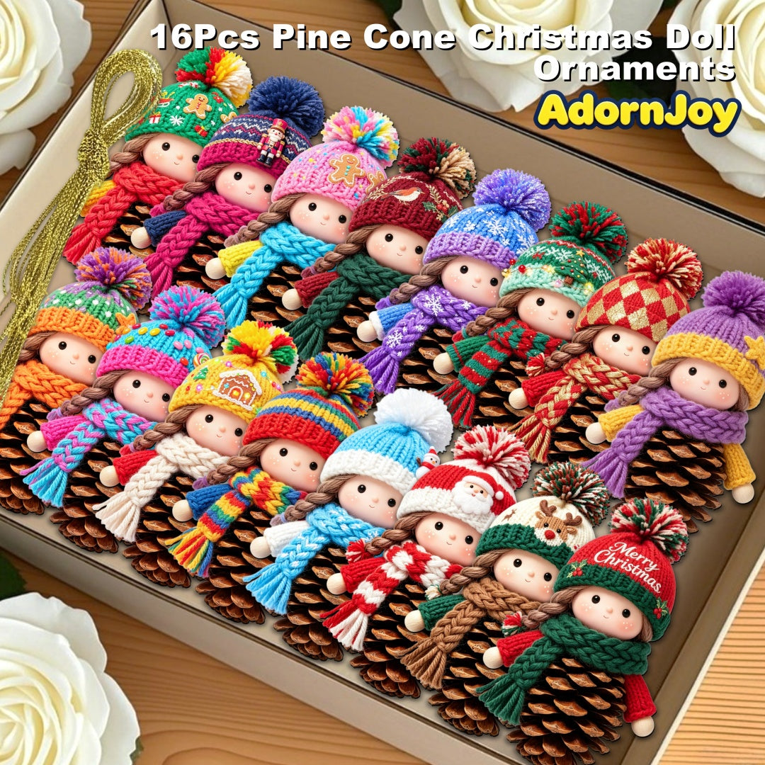 AdornJoy Rustic Snowman – 3mm Wooden Christmas Ornament, 2D Flat Snowman Tree Decoration, 16 Piece Sets