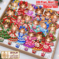 2D Flat 18Pcs Christmas Sweet Holiday Girl Wooden Ornaments, Girl with Festive Christmas Greetings Quotes, Vibrant Xmas Hanging Tree Toppers, Xmas Tree, Wall, Window, Door, Mantel, Porch Decor & Holiday Gift