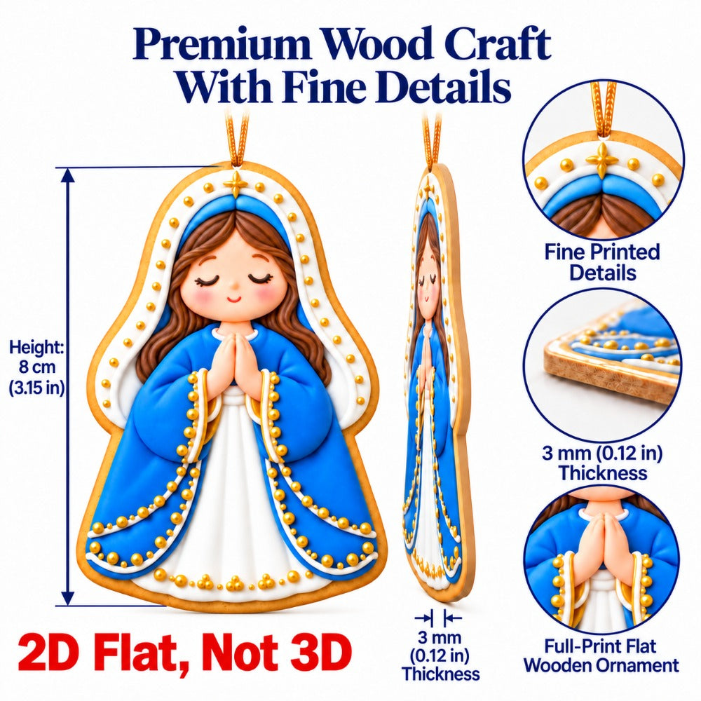 2D Flat 18Pcs Ornate Cookie-Style Nativity Character Wooden Ornaments, Gorgeous Holy Birth Figures Hanging Tree Toppers, Xmas Tree, Wall, Window, Door, Mantel, Porch Decor & Holiday Gift