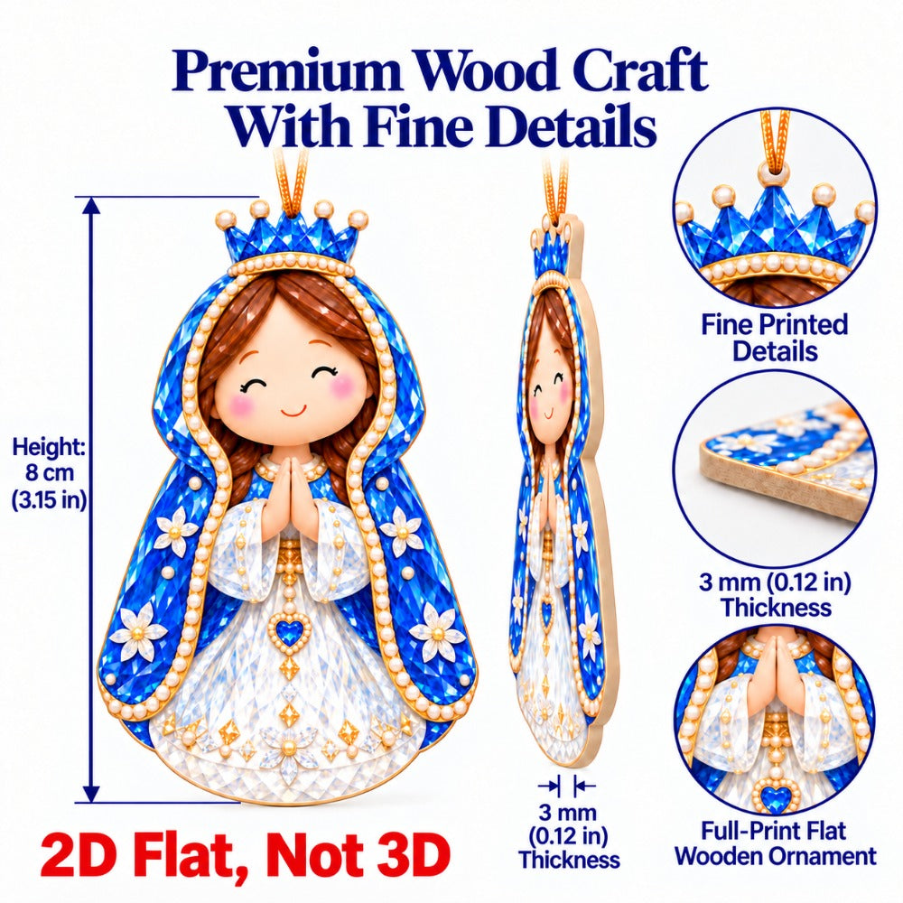 2D Flat 18Pcs Colorful Ornate Crystal Textured Nativity Character Wooden Ornaments, Gorgeous Holy Birth Figures Hanging Tree Toppers, Xmas Tree, Wall, Window, Door, Mantel, Porch Decor & Holiday Gift